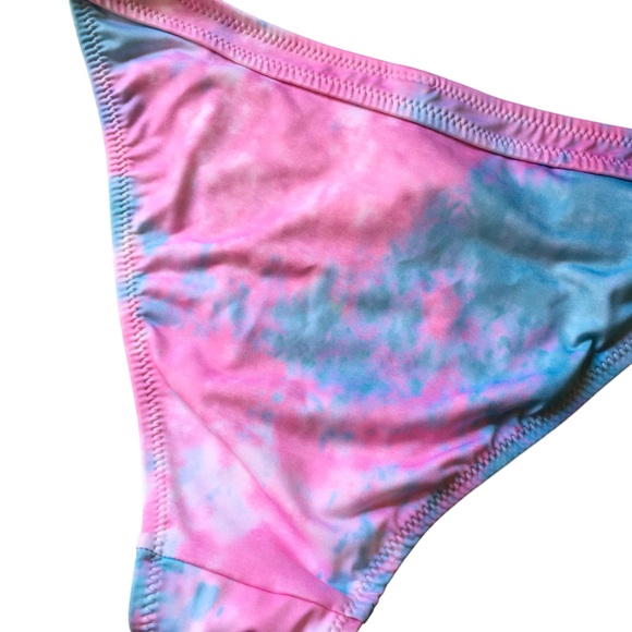 Re/done x Solid&striped Pink Tye Dye Bikini strapless top high waisted bottoms - Picture 10 of 16